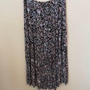 Cynthia Rowley Tiered Button Front Black and Tan Midi  Skirt Sz S